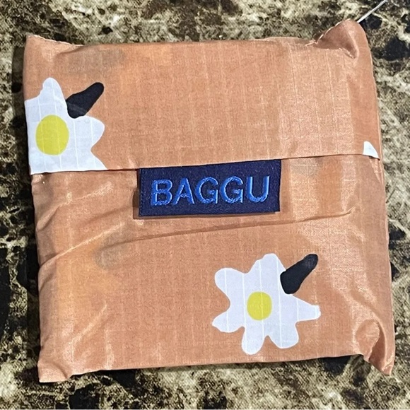 BAGGU Baby Eco Friendly Bag Brown Daisy Discontinued Print NWT - Picture 4 of 6